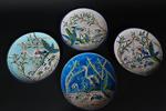 Manufacture Jules VIEILLARD, Bordeaux, 4 assiettes en faience fine