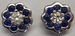 Paire de boucles d'oreilles en or blanc sertie de 2 diamants de taille