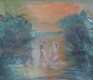 Anatoly SLEPYCHEV (1932-2016). Les biagneuses au crépuscule. 1995.