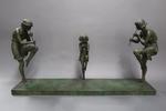 MATTÔ - Bronze à patine verte "Les joueuses de flûte" (Manque une