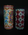 Manufacture Jules VIEILLARD, Bordeaux, deux vases rouleaux en faience