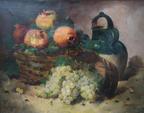 Alfred Arthur BRUNEL DE NEUVILLE. Nature morte à la grappe de raisin.
