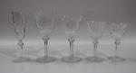 SAINT-LOUIS, service Tommy. 9 verres mélangeurs, 11 verres à vin