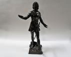 Eugène MARIOTON. Comédien récitant son texte. Sculpture en bronze