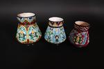 Manufacture Jules VIEILLARD, Bordeaux, 3 vases en faience fine à
