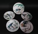 Manufacture Jules VIEILLARD, Bordeaux, 5 assiettes en faience fine