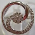 Bague spirale en or blanc sertie de 30 diamants de taille moderne