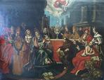 Ecole Flamande du XVIIème siècle "L'adoration du nom de Jésus"