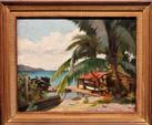 Pierre BODARD. Paysage de Martinique. Huile sur toile signée en bas